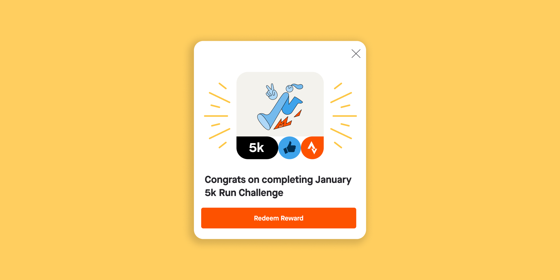 Strava – Run pop up